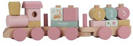 Little Dutch 7354 FSC - Tren de madera para ferrocarril con forma de enchufe, diseño de hadas, color rosa