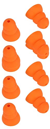Embouts Auriculaires en Silicone, 8 Pièces, Réduction du Bruit, Remplacement pour Bouchons d'oreilles Orange pour écouteurs Shure Se535 Se215 Se846