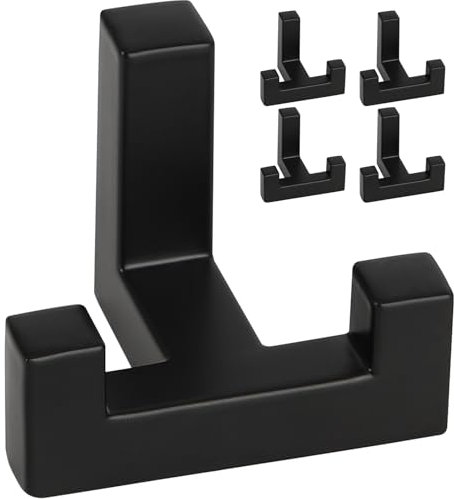 DAIRYCOF 5 Stück Garderobenhaken Schwarz Zinklegierung kleiderhaken akustikpaneele Wandhaken Schwarz Kleiderhaken (Kleiderhaken Zinklegierung)