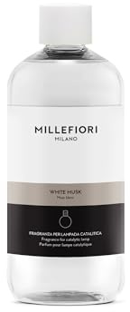 Millefiori Milano – Ricarica per Lampada Catalitica 500 ml, White Musk – Fragranza Muschiata e Delicata per Profumazione Ambiente