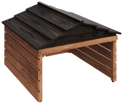 STEELSØN Mähroboter Garage Nembus, Garage für Rasenmäher aus Holz mit abnehmbaren Dach, Mähroboter Haus braun/schwarz lackiert, Überdachung, Unterstand 53,5x78,5x74,5 HxTxB
