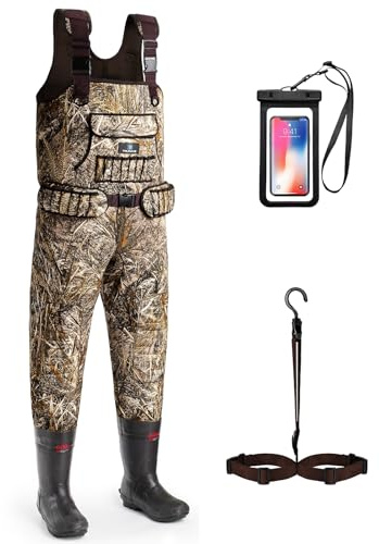 Trudave Chest Waders, 4.5mm Waterproof Neoprene Hunting Wader for Men & Women with 600G Insulated Boots