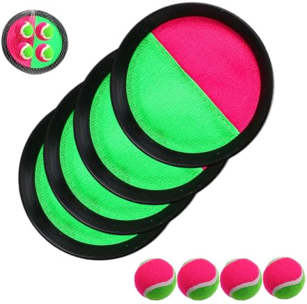 ZIJANG Jeu de Balle Scratch, 4 Raquettes et 4 Balles