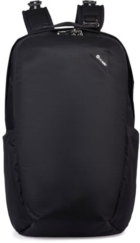 Pacsafe V 24L Active Backpack, Unisex-Erwachsene Anti-Theft Backpack Rucksack mit Sicherheitstechnologie, 24 Liter, Schwarz/Jet Black