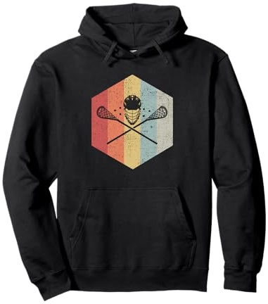 Vintage Lacrosse Gift Lacrosse Helmet and Sticks Pullover Hoodie