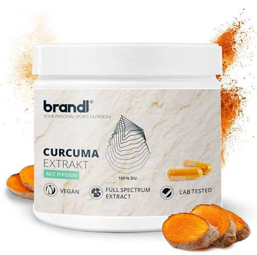 BIO Curcuma-Kapseln mit Curcumin aus Vollspektrum Kurkuma-Extrakt plus Piperin für Bioverfügbarkeit | 120 Kurkuma-Kapseln Bio Qualität