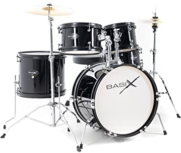 GEWA Drumset GEWA Junior schwarz, Schlagzeug Komplettset für Kinder