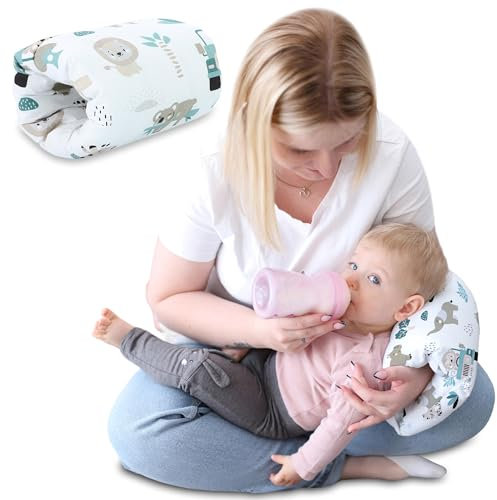Totsy Baby Cojin Lactancia Bebe 20 cm - Cojín de Manga o Brazalete para alimentación del bebé Pequeño Almohada por niñas y niños Cojines Embarazada Dormir y Lactancia Oeko-Tex África Blanca