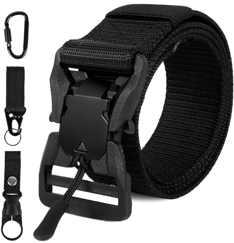Aomig Herrbälte Taktisk, Militärstil Quick Release Nylonbälte, Heavy Duty Arbetsbälten, Herr Taktisk Bälte Present med krok, Nylon Riggers Bälten för män