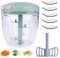 WIGUROE Manual Onion Cutter, Onion Chopper with Cable and Stainless Steel Blades, Garlic Chopper Manual Vegetable Cutter with Whisk for Onions, Vegetables, Fruit, Garlic (900ml)