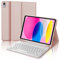 Clavier iPad (A16) 11ème Génération 11 Pouces 2025/iPad 10ème Génération 2022 10.9 Pouces, Coque Clavier AZERTY sans Fil Bluetooth pour iPad 10eme/11eme avec Porte Crayon, Rose
