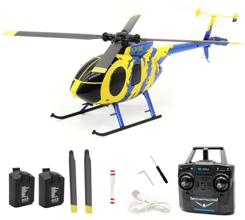 SOLIAXDIY RC ERA C184 MD500 RC helikopter, 4-kanals helikopter med 6-axlad gyro, optisk flödepositionering, 2,4 G RC-flygplan för vuxna och nybörjare