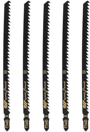 5 Stück Stichsägeblätter T744D 180mm Lang für Holz und Metall,T-Schaft Sägeblätter, Schnellschneidend, Stichsägeblätter Holz Lang, Kompatibel mit Bosch, Makita, DeWalt – Bau, Werkstatt, Heimwerken