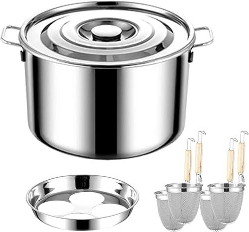 Pentole per Pasta, cuoci Pasta, pentola per Pasta con scolapasta, pentola per la Cottura di Pasta e Verdure in Acciaio Inox, Set di pentole per zuppa Commerciali a 2/3/4 Fori con Coperchio