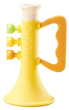 Harilla Juguete de Trompeta con Sonido Musical, Sonido Claro, para Fiestas, Mango ergonómico, Trompeta de Silicona para el Desarrollo de niños, Amarillo