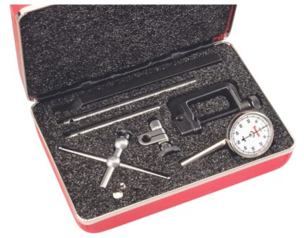 Starrett Universal Dial Test Indicator Set with Back Plunger - White Face, 0-50-0 Reading, 200 Range, .001 Graduation, 1/4 Shank Diameter for Mounting - 196A5Z