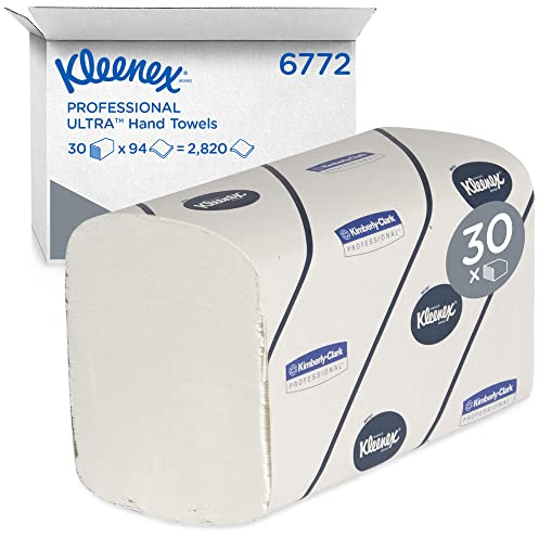 Essuie-Mains Enchevêtrés KLEENEX* ULTRA 6772 - 30 paquets de 94 formats blancs 2 plis