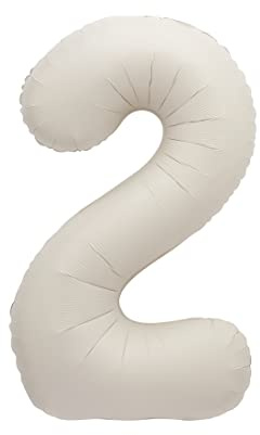 Giant Foil Number 2 Balloon - 86 cm - Matte Nude Colour - 1 Count (Pack of 1)