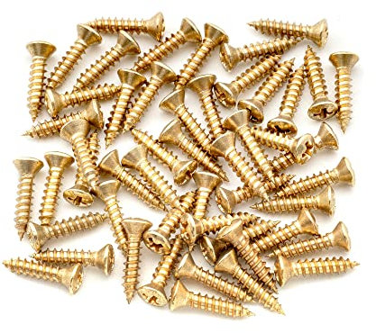 Musiclily Ultra 2,8x12,3mm Edelstahl Schlagbrett Schrauben Pickguard Screws für Fender Stratocaster Telecaster E-Gitarre oder Bass, Gold (50er Set)