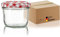BigDean 24x Marmeladengläser 125ml - Einmachgläser klein, Gläser zum Verschenken, Schraubgläser - Made in Germany - Sturzgläser mit Deckel TO 66 - Rot kariert