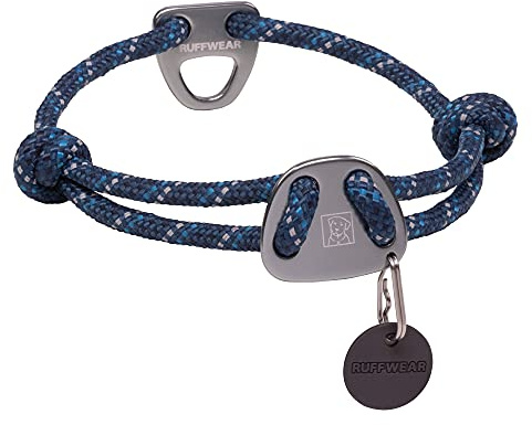 RUFFWEAR Knot-a-Collar, Reflective Adjustable Rope Dog Collar, 20-26, Blue Moon