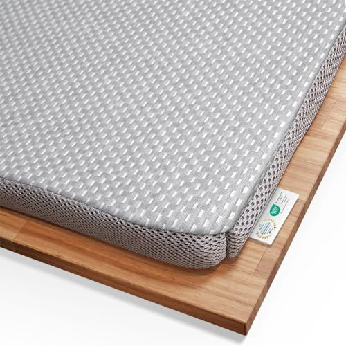Topper 100x200cm RenewON | Testsieger 2021 | Ergonomische Memory-Schaum Auflage | Atmungsaktiv und Feuchtigkeitsregulierend | Anti-Statischer Graphene-Bezug | Matratzen-Topper 100 x 200 x 6 cm Höhe