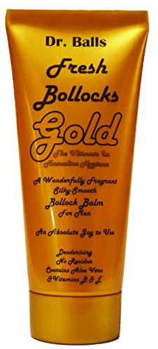 Fresh Bollocks Gold - Intimate Deodorant and Anti-Chafing Balm. 200ml tube.