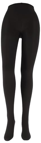 Franzoni Medias de microfibra 100 denier, medias para mujer, medias opacas de color liso, calcetines básicos – Made in Italy, Negro X1 Par, M
