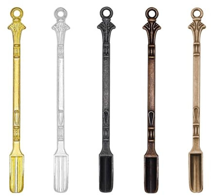CANGCANG 5PCS Mini Spoon Metal, Mini Measuring Spoons, Necklace Tiny Scoop Lightweight and Compact Multiple Colour Coke Spoon Easy to Carry for Filling Salt Spices