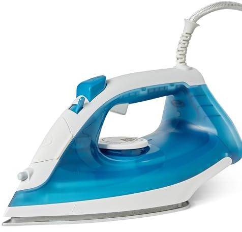 Amazon Basics Steam Iron with Nonstick Soleplate, 1800W, 20g Continuous Steam, 200ml Tank, Blue