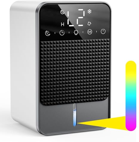 1800 ml elektrischer Luftentfeuchter mit Abtaufunktion, 2-12-Stunden-Timer, Schlafmodus, siebenfarbiger LED-Beleuchtung, geeignet für Schlafzimmer, Badezimmer und Kleiderschränke-660ML/24H