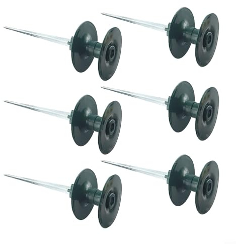 Fauhapyway Lot de 6 guides de tuyau d'arrosage lisses avec roue en résine et piquet en zinc, installation facile au sol pour cour