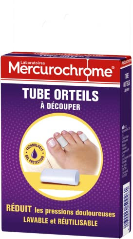 MERCUROCHROME - Tube Orteils - 1 Unité à Découper - Réduit Les Pressions Douloureuses : Cors, Ampoules, Callosités - Apporte Douceur, Confort et Protection