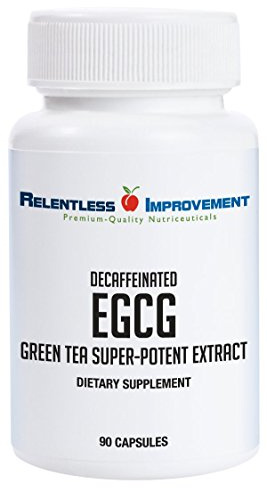 Relentless Improvement EGCG Green Tea Extract 90 Capsules 670mg Extract Per Capsule Standardized to High Potency 98%+Polyphenols 60% EgCG Very Low Caffeine Gentle On Digestive System
