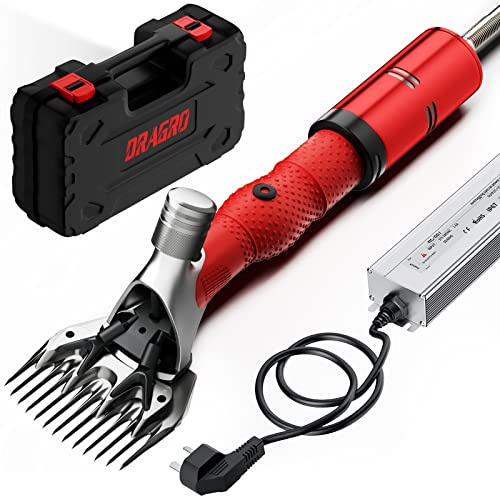 Dragro 1000W Electric Sheep Shears, Professional Sheep Clippers, Animal Grooming Clippers for Horse Alpacas Goats, Farm Livestock Shearing Machine-Grooming Kit Animal Hair Cutting