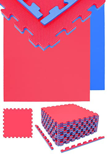 eyepower 4.8qm Profi Fitnessmatte Dicke 2cm - 12er Set 63x63cm Trainingsmatte - Bodenschutzmatte für Fitnessgeräte - Gewichte Hantel Kraftstation Laufband Rudergerät Fahrrad Ergometer Crosstrainer