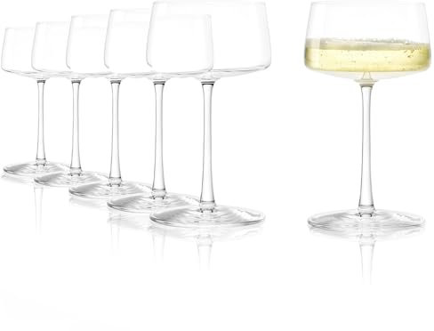 Stölzle Lausitz Champagnerschalen Power 6er-Set 275 ml – Elegante Kristallgläser ideal für Champagner, Sekt & Prosecco – Hochwertige Sektgläser aus deutscher Herstellung – Spülmaschinen- & Stoßfest
