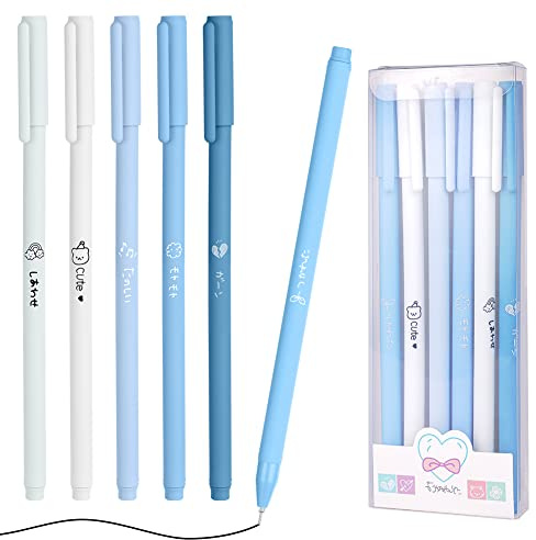 OFFCUP Penna Gel, 6Pcs Penna a Sfera in Gel Inchiostro, Penna Roller, 0.5mm Penne Gel Nera Punta Fine Penna a Inchiostro Liquido, Penne per Cancelleria Kawaii per Scuola Adulti Articoli Ufficio
