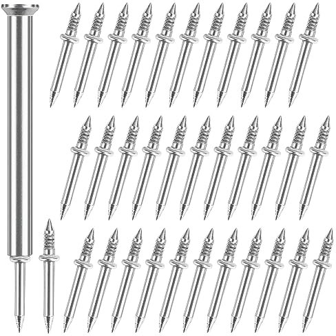 200 clavos sin costuras con rosca de doble cabeza, para rodapiés sin marcas, clavos de doble cabeza, tornillos de seguridad invisibles, herramienta de manga específica para uñas (200 unidades)
