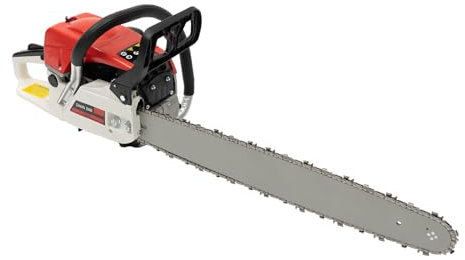 52cc Petrol Chainsaw, 2.0kW 2-Stroke 22 inch Wood Cutting Chainsaw, 7500rpm High-Speed Performance, Manual Pull-Start Handle