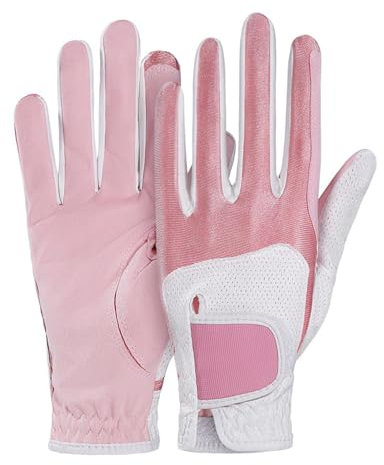 Coppia di guanti da golf da donna, traspiranti, con presa stabile, guanti da golf per ragazze, eleganti guanti da golf per tutte le stagioni, guanti da golf per donne e ragazze