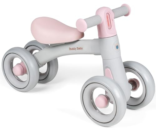 Buddy Baby Xrider - Bicicleta sin Pedales para niños a Partir de 1 Año de Equilibrio, Juguetes Bebés de 12 a 24 Meses, Bici Bebe con Luz, Pimera Bicicleta Infantil como Regalo Cumpleaños (Rosa Claro)