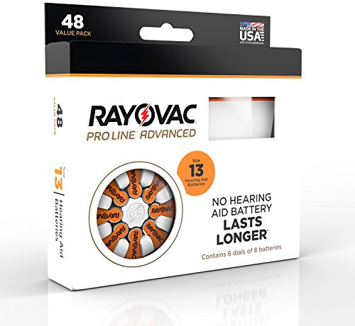 Rayovac Proline Advanced Hearing Aid Batteries Size 13 (48 Pack)