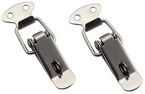 Tegg 2-Pack Spring Loaded Latch Catch Toggle Stainless Steel Safety Security Hardware Fitting Duckbill Tensionlock Hasp for Cabinet Boxes Suitcase 58mm
