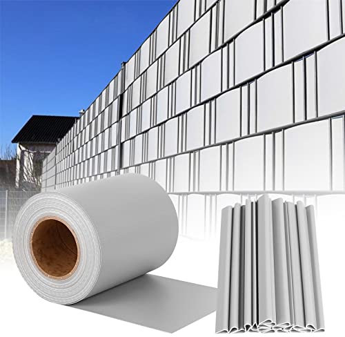 Aufun Brise Vue Occultant Cloture en PVC 65m avec 30 pcs Clips de Montage, 450g/m² PVC Paravent Visuelle Protectiont pour Clôture de Jardin, Exterieur, Gris Clair