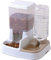 Iris Ohyama, Water (2 L) and food (1.5 kg) dispenser for dog and cat - Pet Food Feeder JQ-350 - Plastic, White/Beige, 35 x 27,5 x 34,7 cm