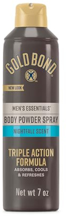 Gold Bond Men's Essentials Talc-Free Body Powder Spray 7 oz. Recharge Scent Wetness Protection
