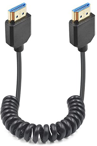 Duttek Câble en spirale HDMI vers HDMI 2.1 de 1,2M, Câble HDMI 2.1 48Gbps 8K@60Hz 4K@120Hz, Câble HDMI 8K compatible caméra, caméscope, TV, PS4 PS5, moniteur, PC