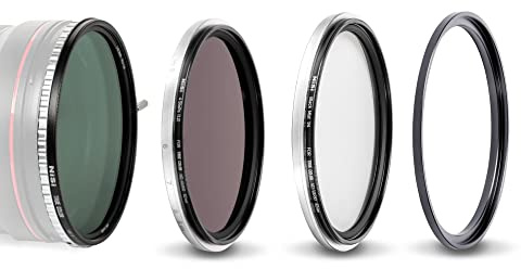 NiSi 67 mm Swift VND Mist Kit – True Color 1–5 bländare variabelt ND filter ND16 (1,2) 4 bländare neutralt grått filter svart mist 1/4 diffusion effektfilter 67 mm adapterring | Inkluderar ND0,3-ND1,5 ND-variabel, ND16 (1,2), svart mist 1/4, ring adapter 67 mm