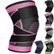 Ruilala Kniestütze 1 Stück Kniebandage mit Verstellbarer Klettverband Kompression Knie Bandage für Männer Damen für Arthritis ACL Meniskusriss Sport Fitness Gewichtheben Joggen (Rosenrot, XXL)